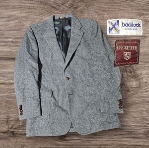 VTG 70s Cricketeer Portland Blazer Wool Jacket Men 40R SportCoat *Missing Button